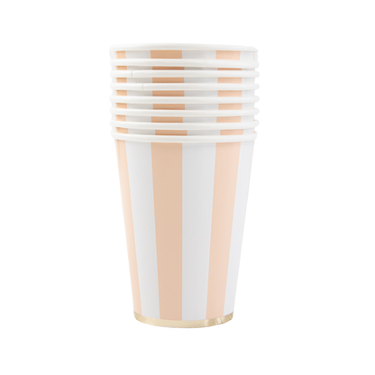 SWEET PEACH CABANA STRIPE CUPS