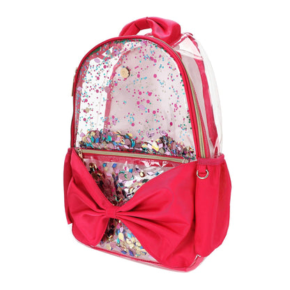'Audrey' Bow & Jewels Confetti Clear Backpack