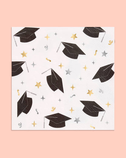 Congrats Grad Napkins, 50 3-ply paper graduation napkins 5x5