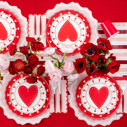 Pink Dusty Fancy Scallop Paper Placemats