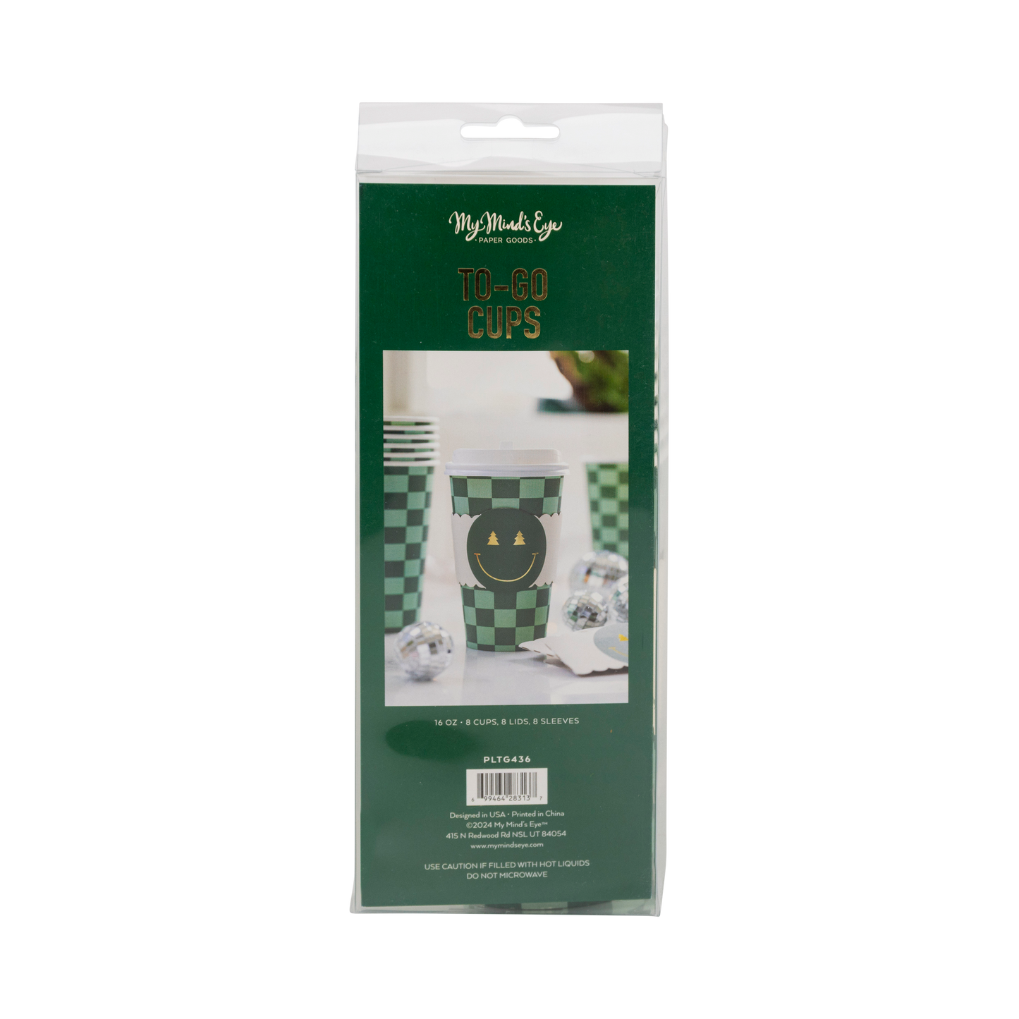 Checker Smiley Face To Go Cup