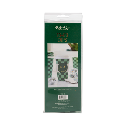 Checker Smiley Face To Go Cup