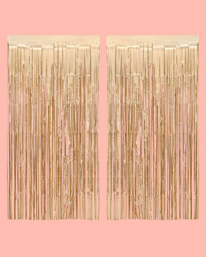 Matte Gold Curtain, Party Decorations, Birthday Supplies