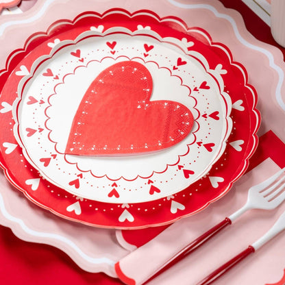 Pink Dusty Fancy Scallop Paper Placemats