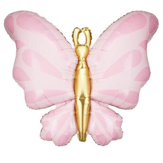 Pink Butterfly Foil Balloon 27 in
