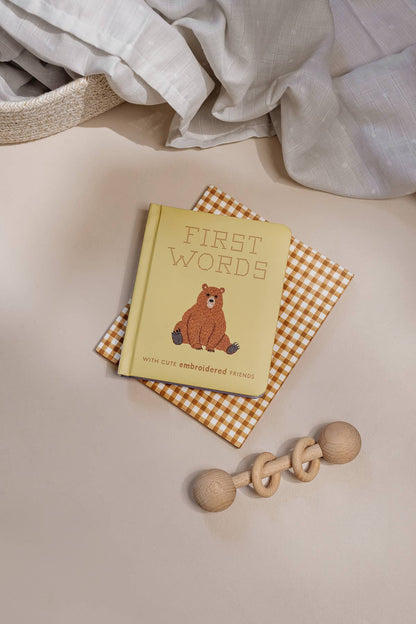 First Words w/ Cute Embroidered Friends (stocking stuffers)