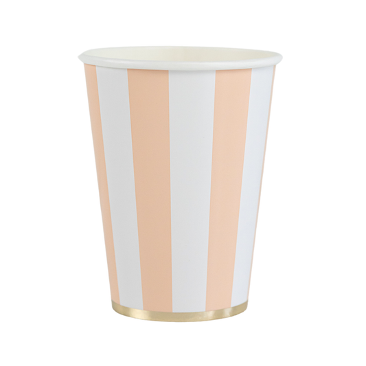 SWEET PEACH CABANA STRIPE CUPS