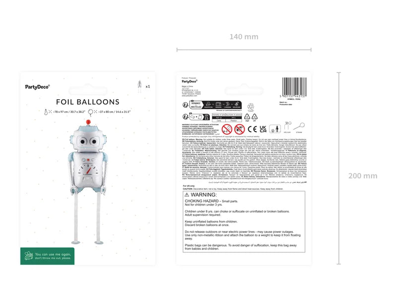 Foil Balloon Robot (37X80CM)