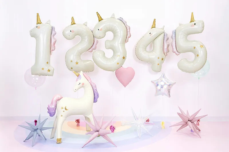 Foil Balloon Number Unicorn 36.5IN