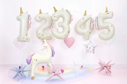 Foil Balloon Number Unicorn 36.5IN