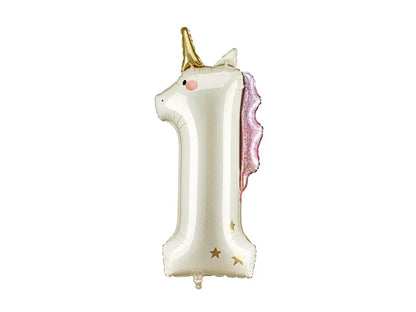 Foil Balloon Number Unicorn 36.5IN