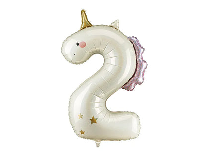 Foil Balloon Number Unicorn 36.5IN