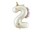 Foil Balloon Number Unicorn 36.5IN