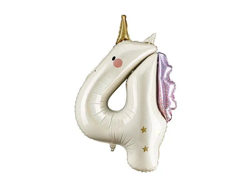 Foil Balloon Number Unicorn 36.5IN