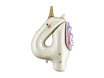Foil Balloon Number Unicorn 36.5IN