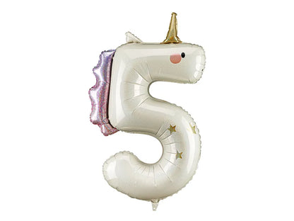 Foil Balloon Number Unicorn 36.5IN