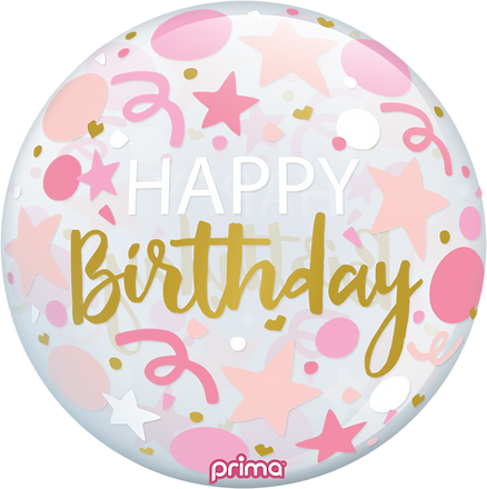 Pink Stars Happy Birthday Sphere