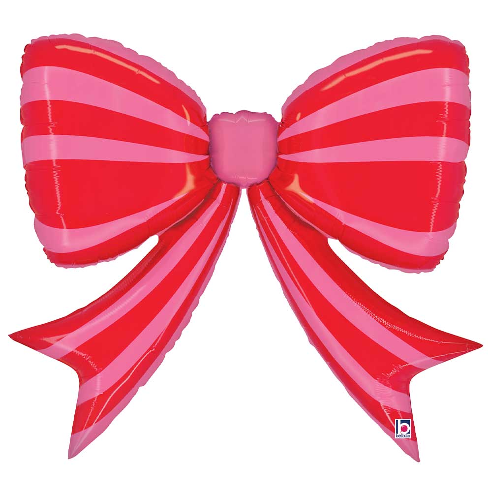 41” Striped Red Bow