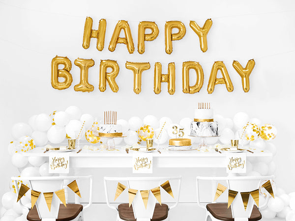 Happy Birthday Gold Foil Balloons