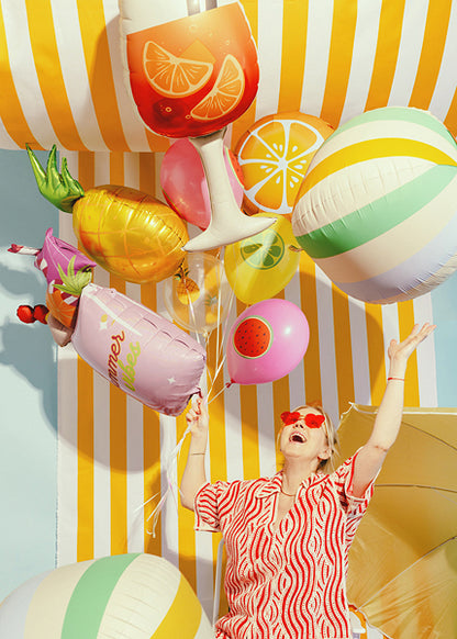 Foil Balloon Striped Ball Mix