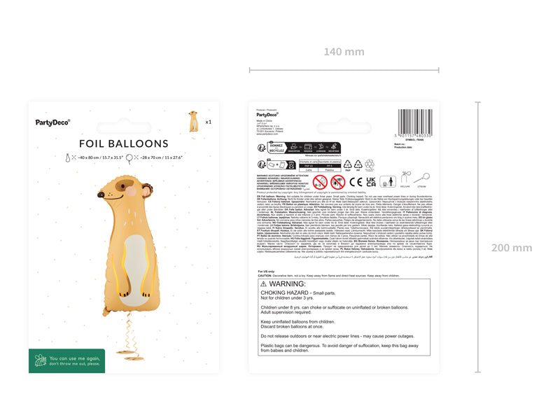 Standing Foil Balloon Meerkat