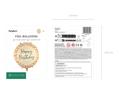 Foil Balloon Tablet Happy Birthday with Leopard Print