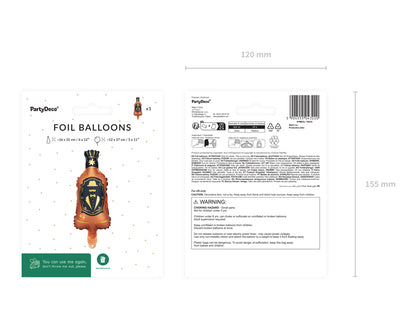 Foil Balloon Whisky Bottle Shape (27X12CM)