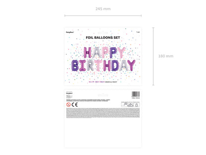 Happy Birthday Pastel Foil Balloons