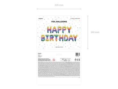 Happy Birthday Rainbow Foil Balloons