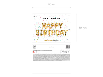 Happy Birthday Gold Foil Balloons