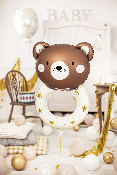 Foil Balloon Teddy Rattle, 24.0X34.6IN, Mix