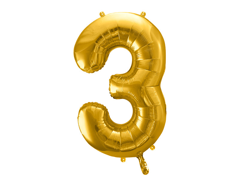 Foil Balloon Number 33.9IN Gold