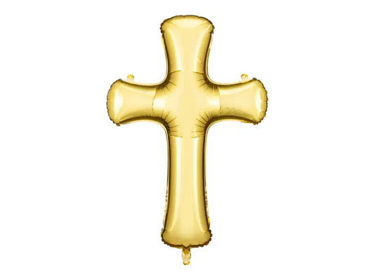 Foil Balloon Cross Gold