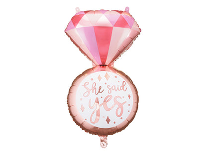 “She Said Yes” Ring Foil Balloon