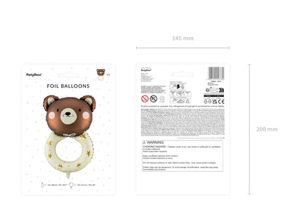 Foil Balloon Teddy Rattle, 24.0X34.6IN, Mix