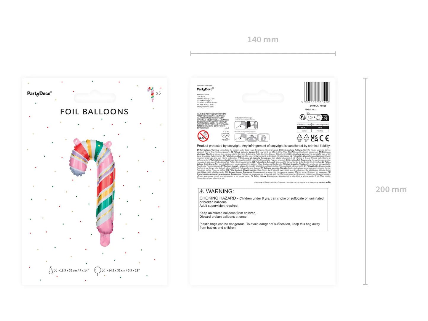 Foil Balloon Candy Cane