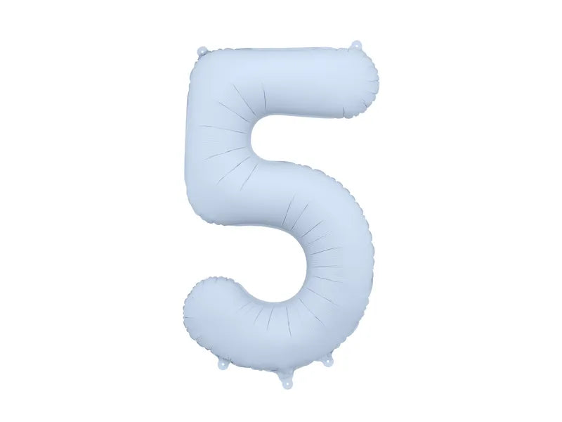 Foil Balloon Number Misty Blue