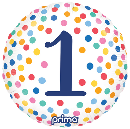 18” Round Happy Birthday Confetti Numbers 1-5