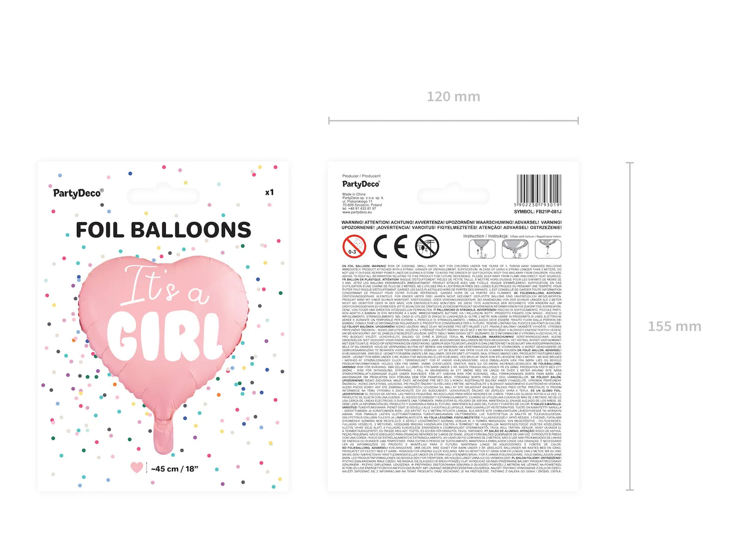 It’s A Girl Heart Balloon