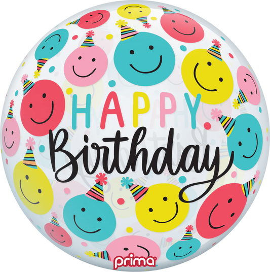 20” Smiley Party Hats Birthday Sphere