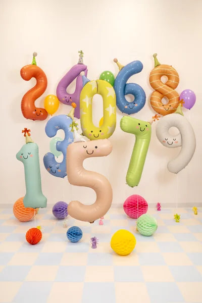 Foil Balloon Number- Party Hat