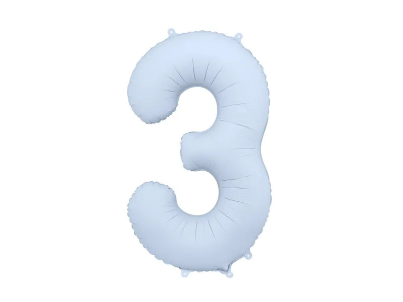 Foil Balloon Number Misty Blue