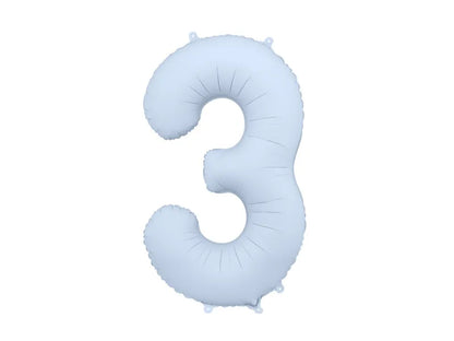 Foil Balloon Number Misty Blue