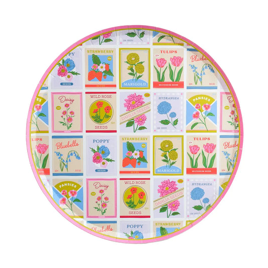 In Bloom Seed Packet Dinner Plates