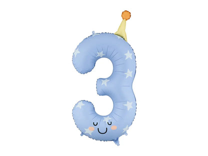 Foil Balloon Number- Party Hat