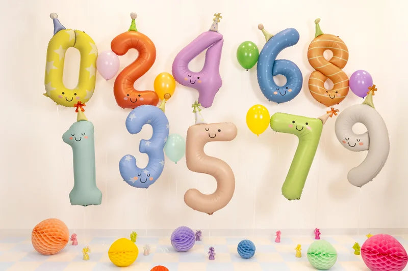 Foil Balloon Number- Party Hat