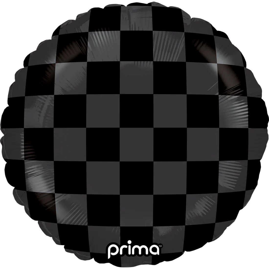 18" Round Black Shiny & Matte Checker Print