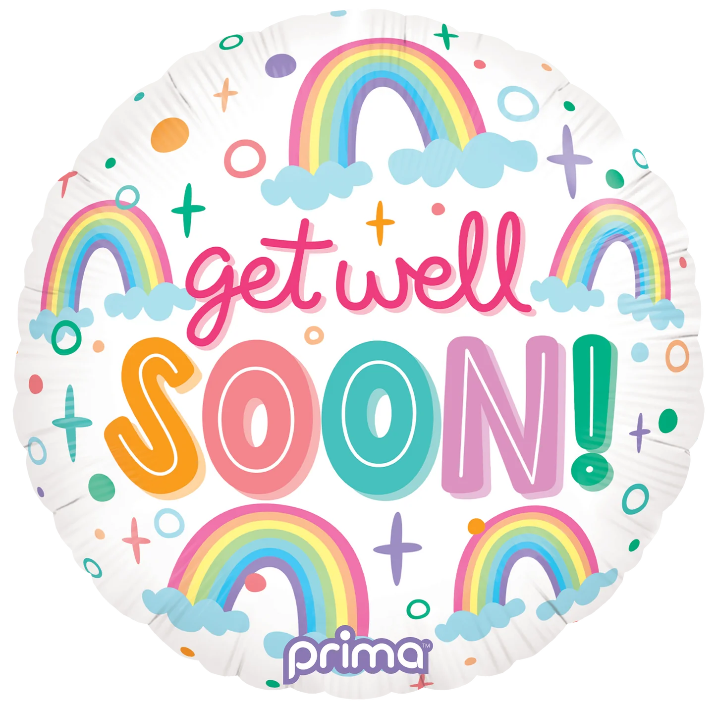 18" Round Get Well Soon Rainbows