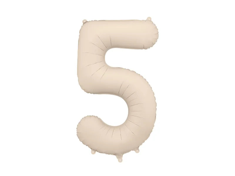 Foil Balloon Number Light Warm Grey