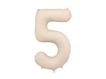 Foil Balloon Number Light Warm Grey